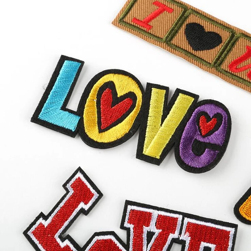 5 шт. вышитые патчи с надписью Love|Заплатки| |