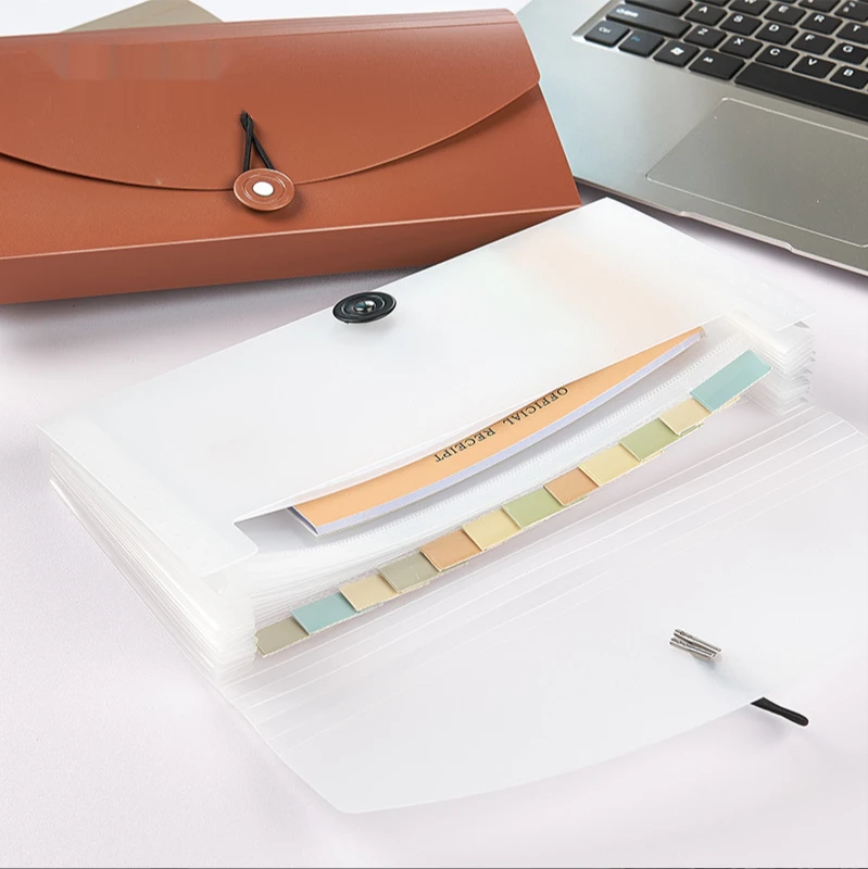 

Multi-function Creative Classifiable PP Material Bill Folder Document Package Organ Bag Ticket Folder Label File Folder