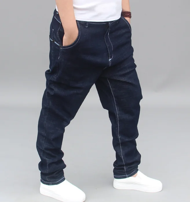 Джинсы мужские свободного покроя модные мешковатые брюки султанки в стиле хип