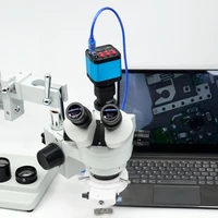 fyscope microscope set 3 5x 90x microscope double boom stand simul focal stereo zoom microscope14mp hdmi4zone control led