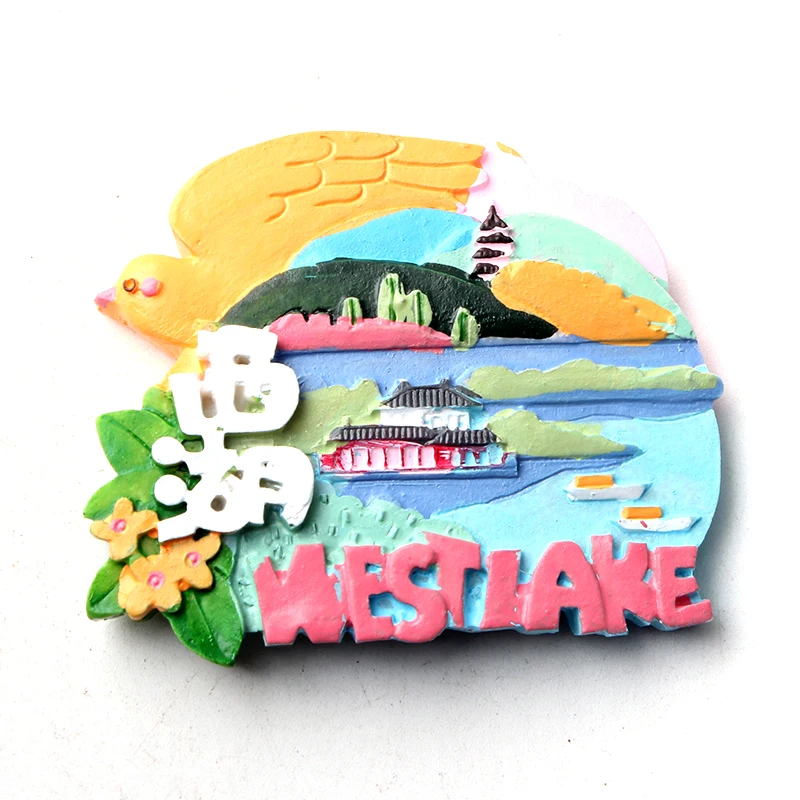 Магнитный сувенир на холодильник Hangzhou китайская наклейка 3D резиновая аксессуары
