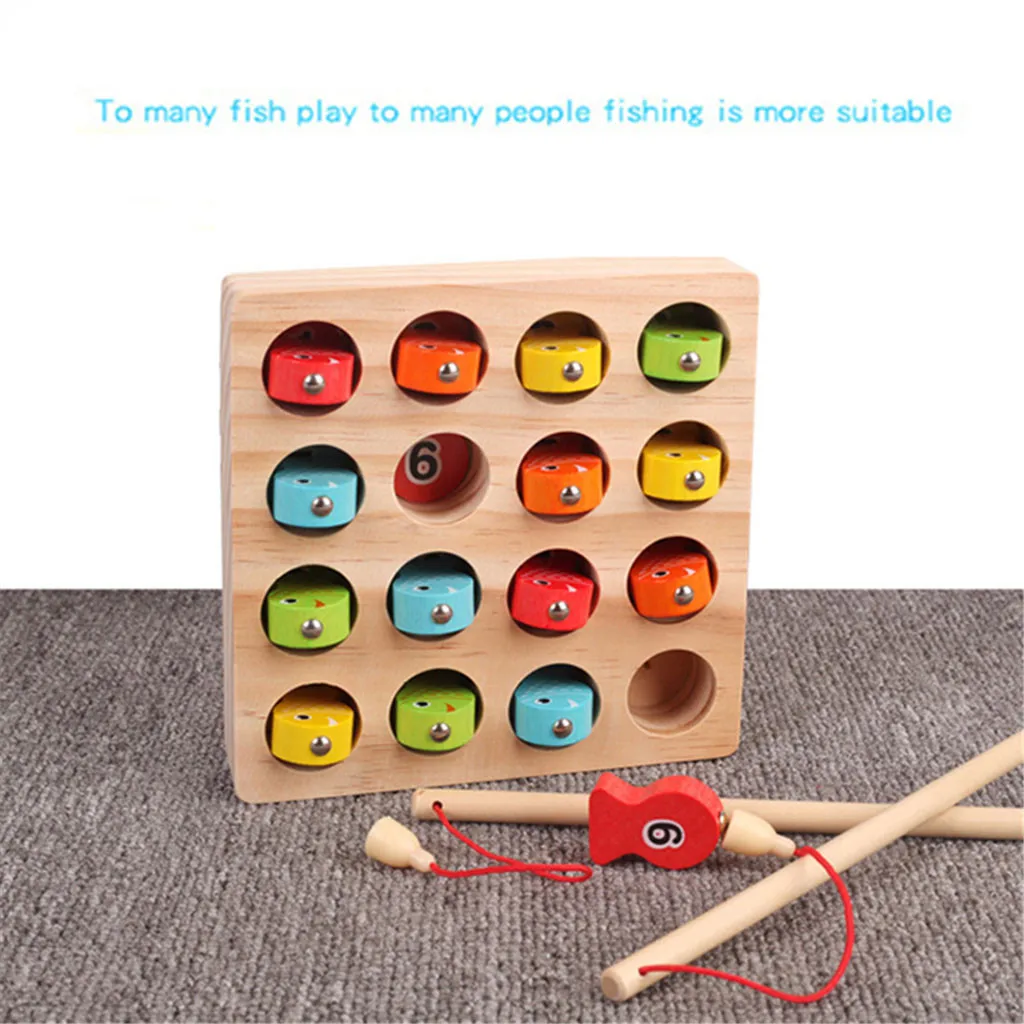 Деревянная Магнитная рыболовная игра игрушка для мелкой моторики письма