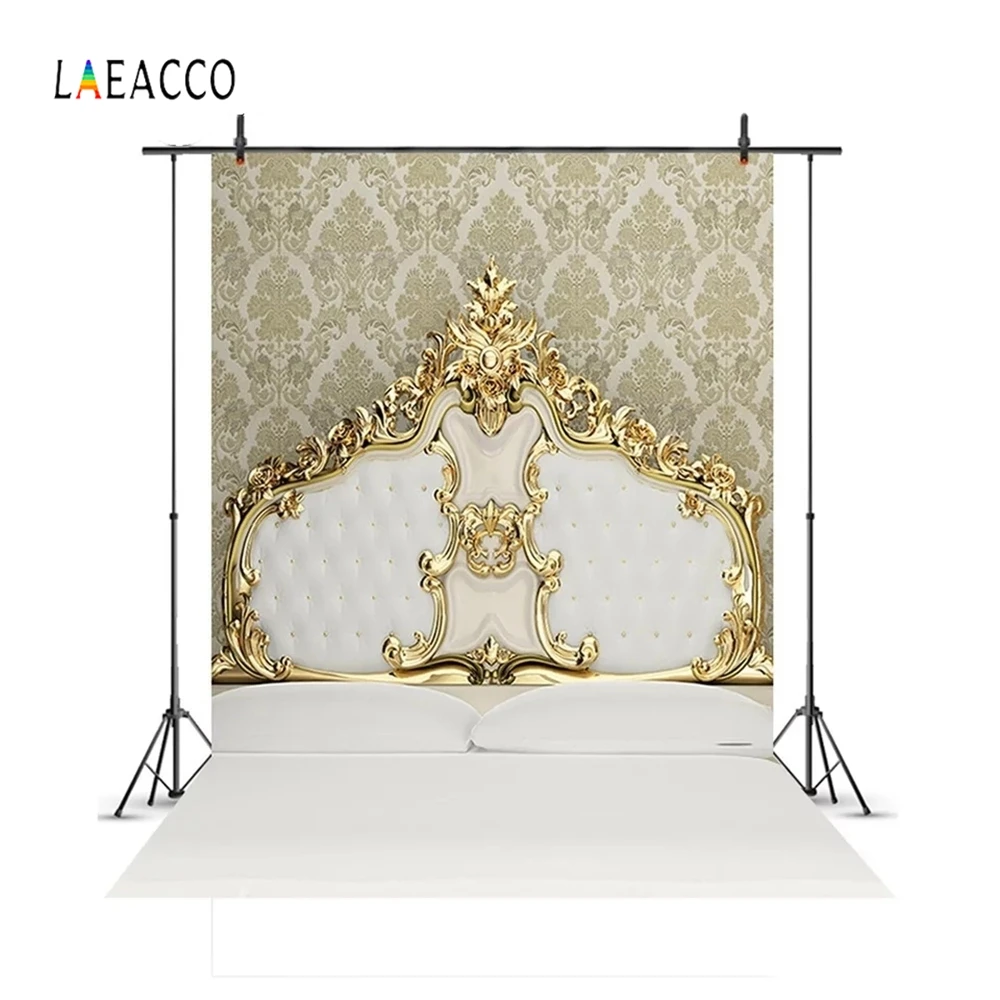 Laeacco фоны для фотосъемки с изображением старой дамасской стены изголовья кровати