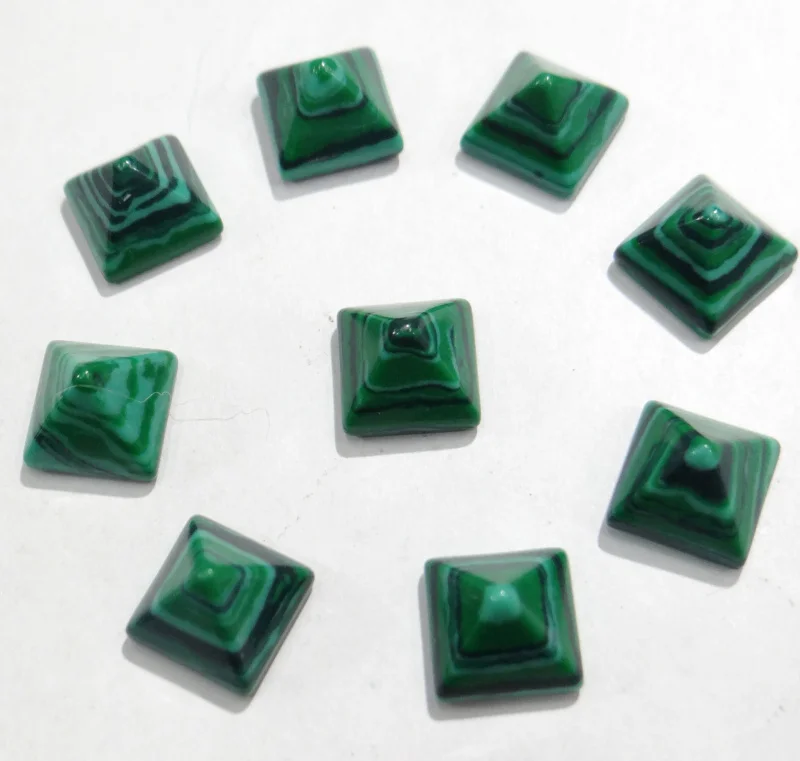 Wholesale 8*8mm 30PCS Natural Stone Quartz crystal Square Pyramid CAB Cabochons no hole for Jewelry making accessories | Украшения и