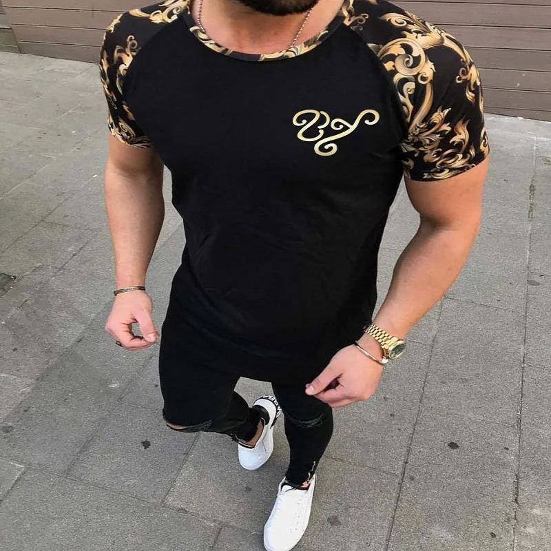 

2021 Hot Sale Men's Short Sleeve Slim Fit Shirt Casual Wear Printed T-Shirt Fashion Dynamic