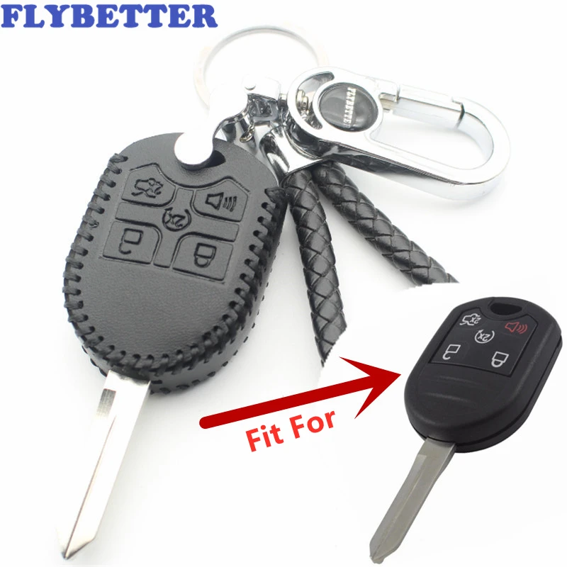 Чехол FLYBETTER из натуральной кожи для дистанционного ключа с 5 кнопками Ford