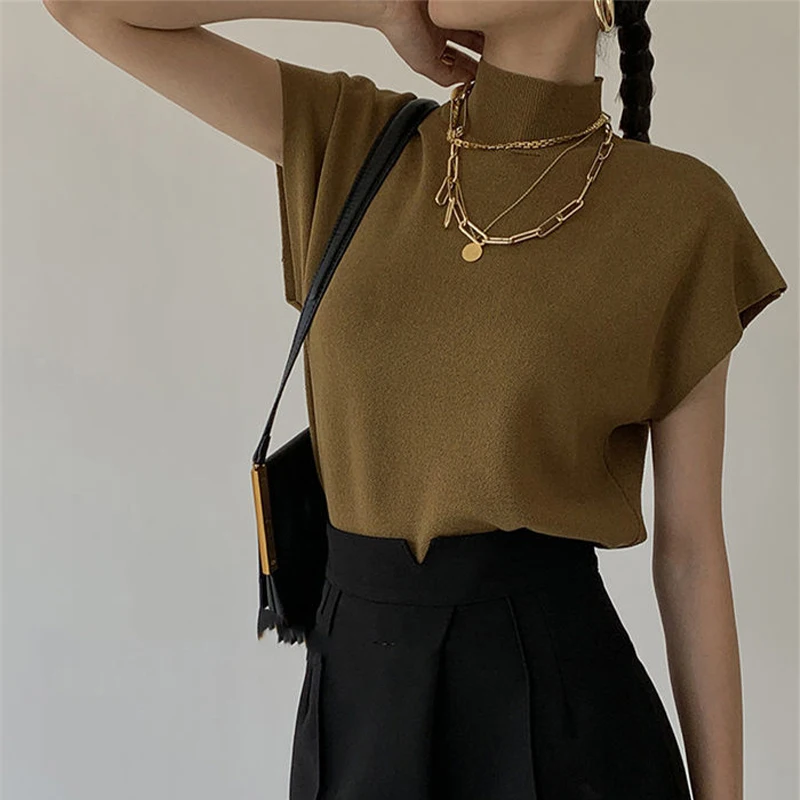 Женский винтажный жилет черный трикотажный топ свободного покроя с коротким