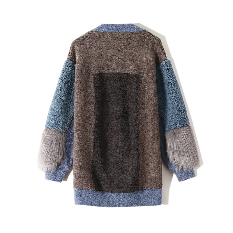 Лохматый женский длинный кардиган оверсайз розовый мохер болеро трикотаж Модный