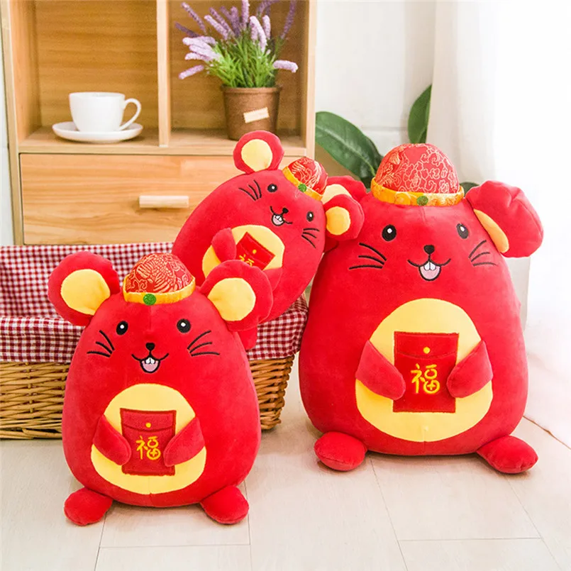 2020 года бело серые кисточки Подушка Чехол талисман подарок на Новый год Мышь