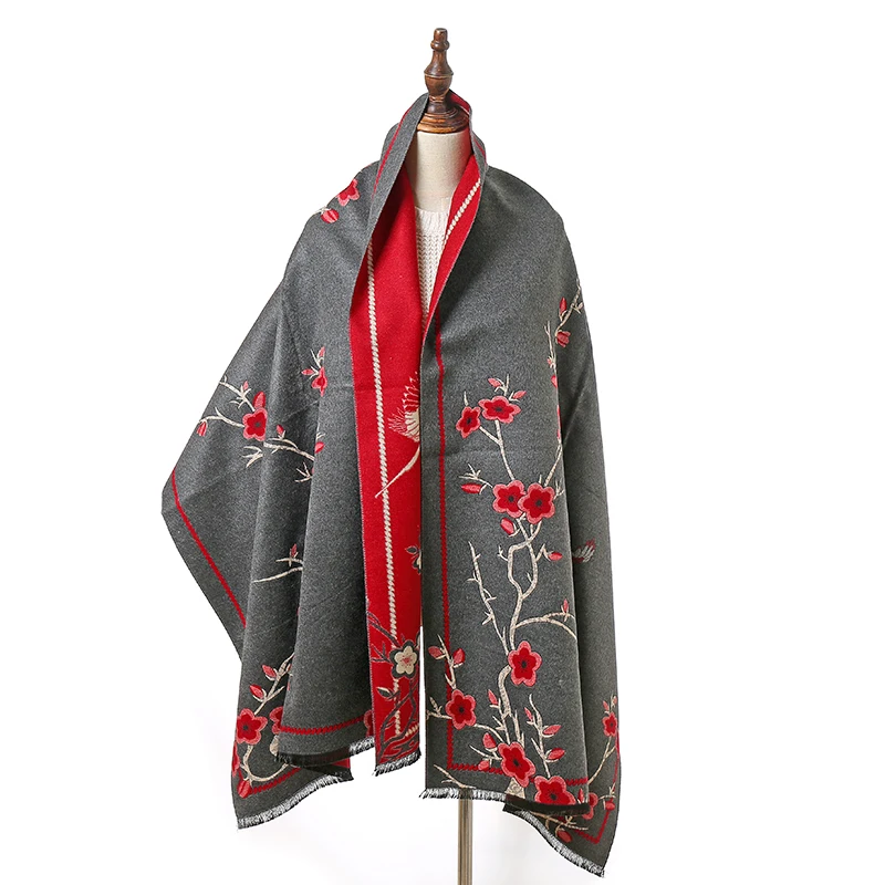 

Winter Cashmere Scarf Lady Design Luxury Brand Warm Pashmina Blanket Wraps Women Shawl Female Decoration Thick Foulard