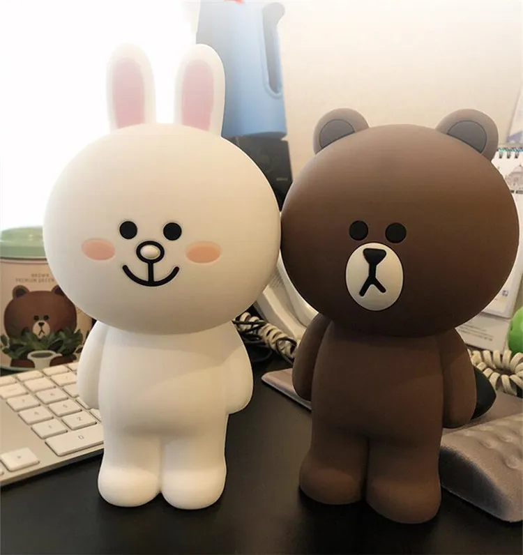 Мультяшный силиконовый чехол-карандаш Kawaii пенал коричневый Медведь Кролик 3D чехол-карандаш для школьных принадлежностей канцелярские подарки