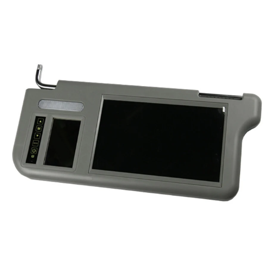 9 inch Left Side Car Video Sunvisor Screen Lcd Monitor With Rear View Mirror For DVD/VCD/GPS/TV Input Signal Rearview Camera | Автомобили
