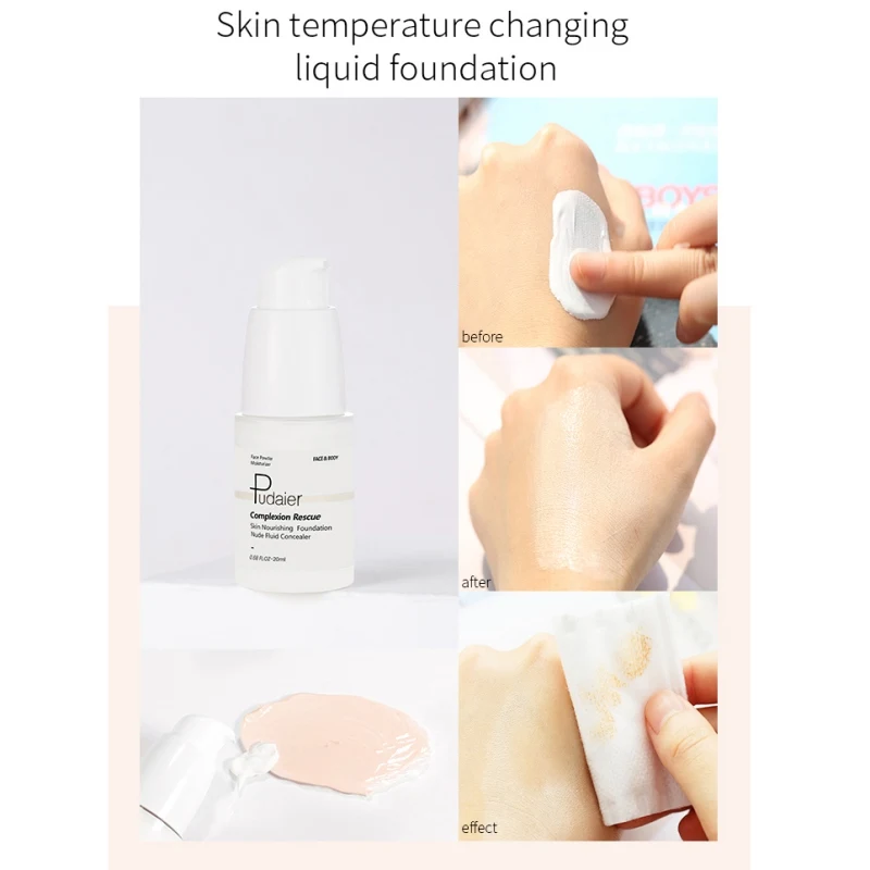 Temperature Changing Skin Color Cover Matte Foundation Liquid Does Not Fade Forever Cosmetic Face Powder Cream |