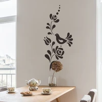 new simple black flower vine bird bedroom xuan living room wall beautification decoration wall sticker