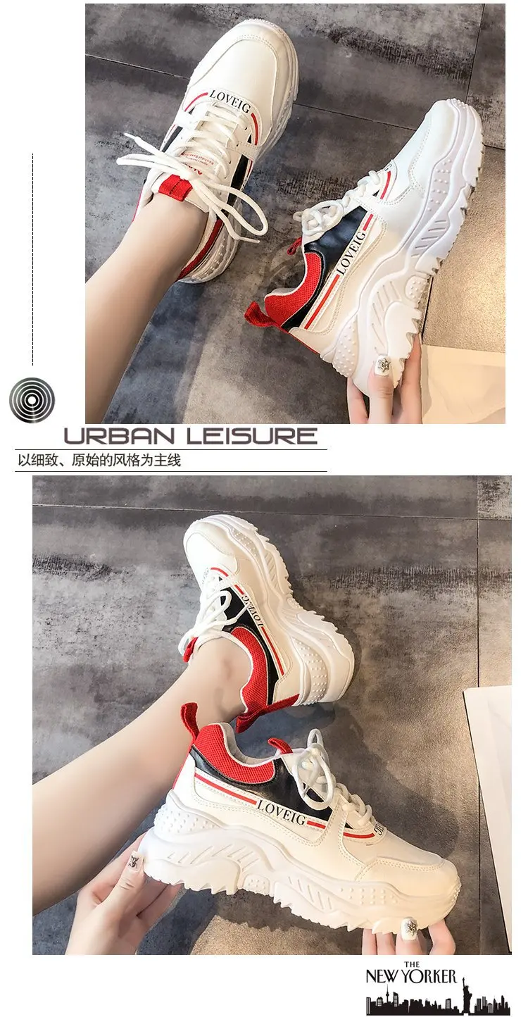 ALL YIXIE Новые искусственные кожаные женские платформенные кроссовки модные Casual белые увеличенные женские кроссовки большого размера 41