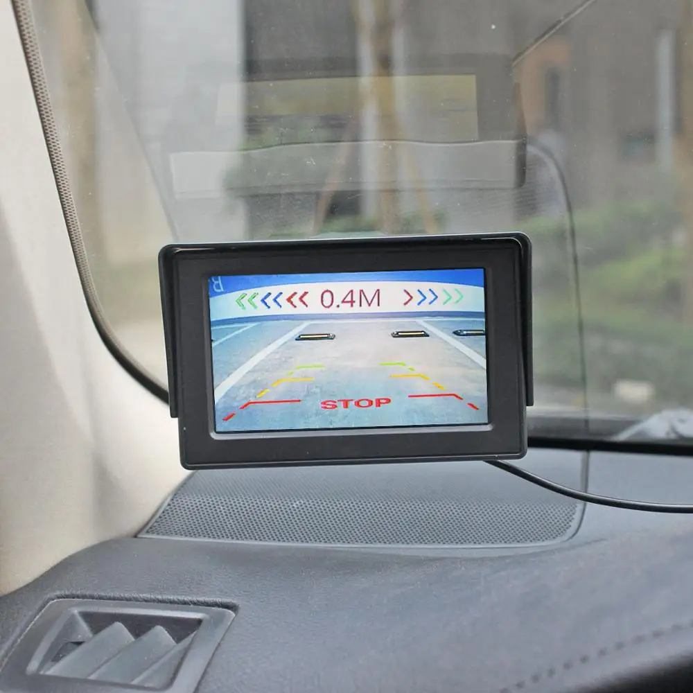 DIYKIT Wireless 4.3 Inch Color TFT LCD Car Monitor + Waterproof Parking Radar Sensor Camera System Kit 2 in 1 | Автомобили и
