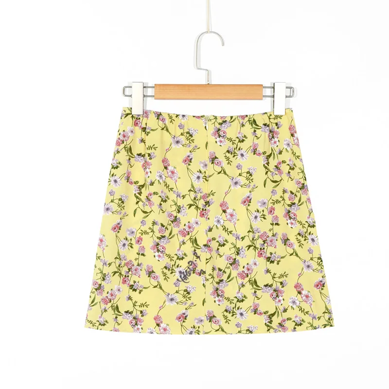 

Summer holiday short beach women's skirt casual flower print mini skirt