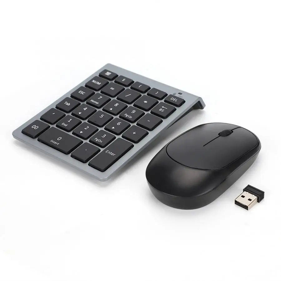 2 4G беспроводная цифровая клавиатура и USB Беспроводная Бесшумная мышь набор для