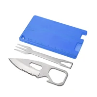 camping barbecue knife fork edc safety first aid outdoor multifunction tool card camping equipment