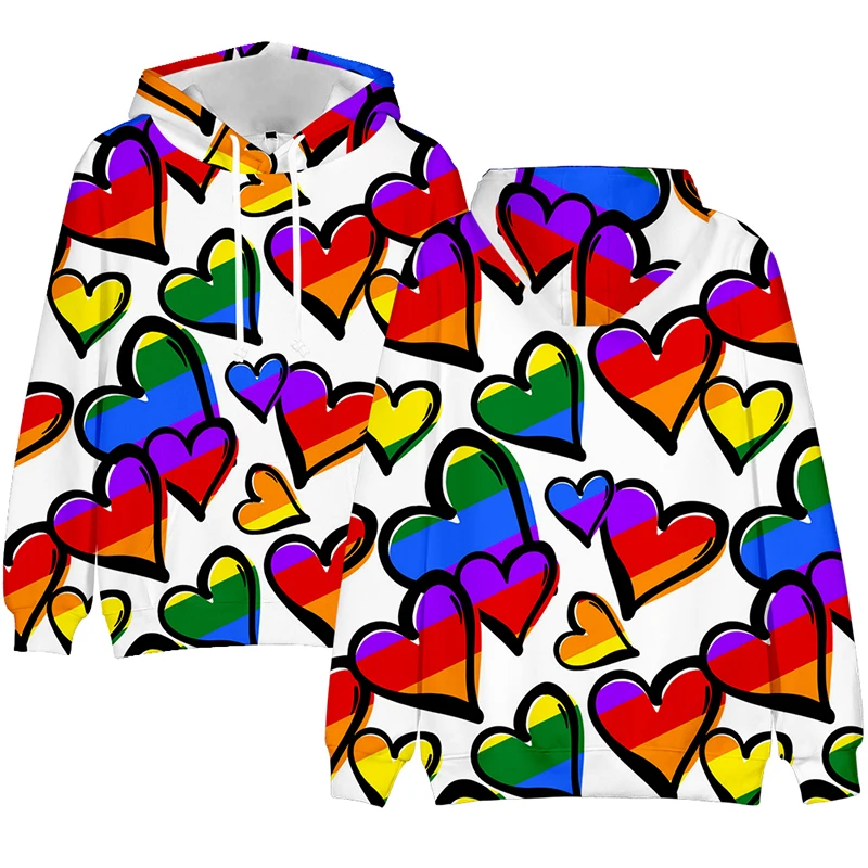 

Creative Pride Lgbt Gay Love Lesbian Rainbow Fleece Hoodies Sweatshirts Unisex Winter Harajuku Love is Love Sweatshirts Hoodies