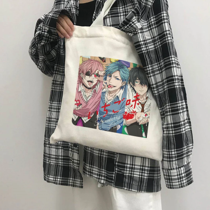 

Women Yarichin Club Black Cotton Canvas Shopper Bag Girl Harajuku 90s Y2K Classic Vintage Shoulder Handbag Female Bolsa Compra