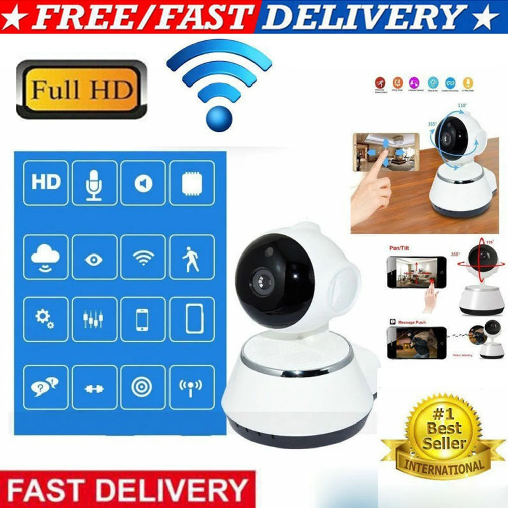V380 1080/720P HD Беспроводная умная видеокамера с wi-fi домашняя ИК Веб-камера ночного видения HD Беспроводная IP камера