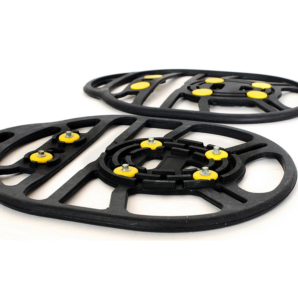 1 пара походные скобы зимние уличные 6 шпильки для альпинизма Универсальный ледяной захват унисекс шипы для обуви Нескользящие тянущиеся Тяговые