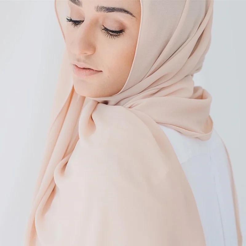 

2pc/box Chiffon Hijab Plain Hijab Wrap Solid Color Shawls Luxury Box Gift for Female Headband Muslim Hijabs Foulard