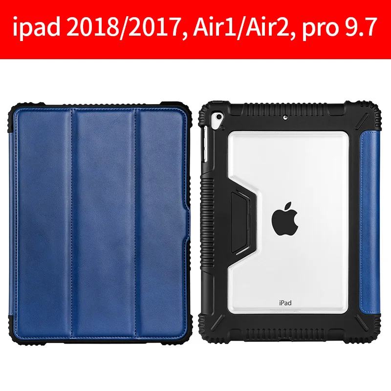 Чехол для iPad Pro 9,7 '' с держателем карандаша PU Кожаные чехлы для Xiaomi iPad Air1 Air2 чехол - Цвет: Blue