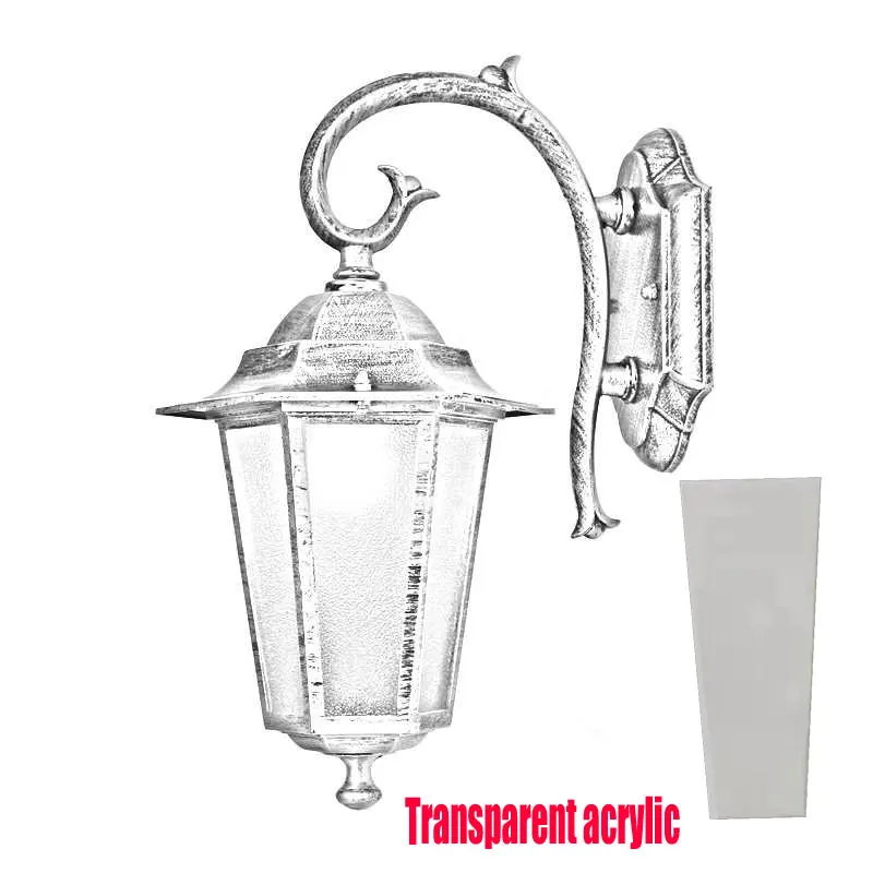 Transparent acrylic Открытый настенный светильник Вилла балкон крыльцо настенное бра для коридора ворота двор уличный сад забор светильник - Испускаемый цвет: Transparent acrylic