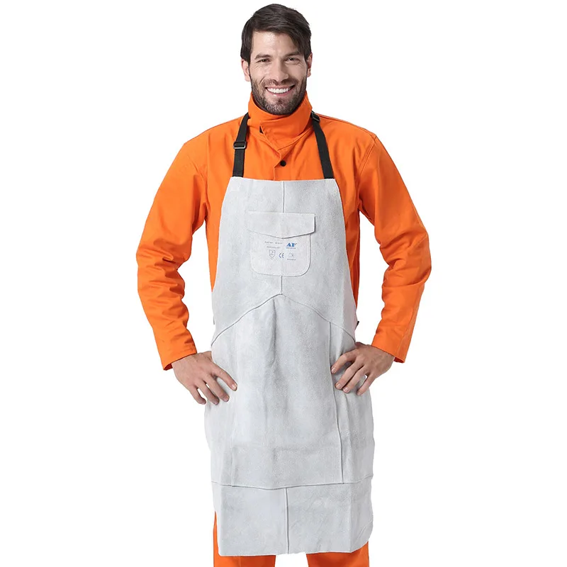 Welding Apron Heat Insulation Split Cow Leather Work Protective Aprons Flame Resistant Welders Workplace Safety Clothing
