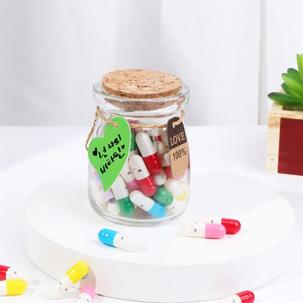 50 шт. прозрачного боросиликатного пробка для стеклянной бутылки Бумага капсулы