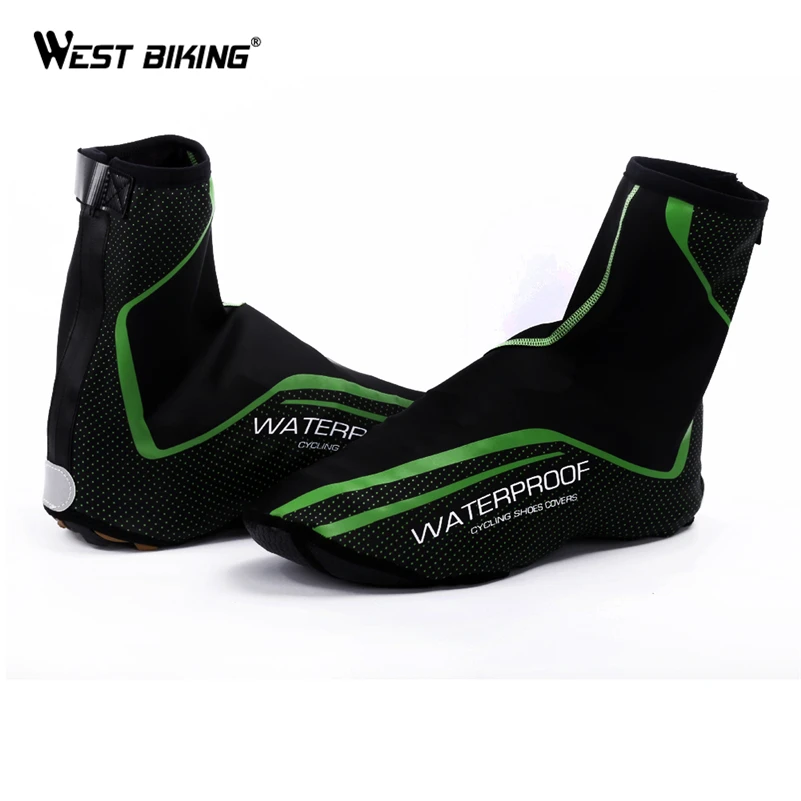 

WEST BIKING Cycling Shoes Cover Full Waterproof Zipper Winter Thermal Bike Overshoe MTB Bicycle Shoe Cover Copriscarpe Ciclismo