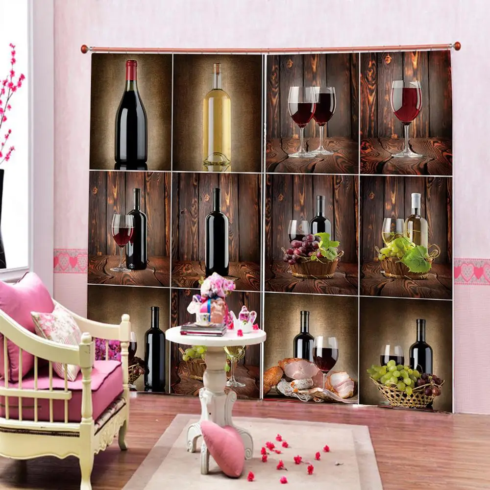 Винные занавески на заказ винная шторка бутылка и искусство винограда