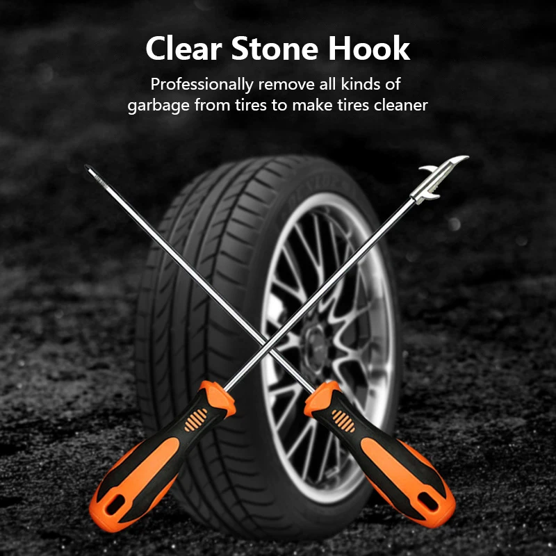 

Car Tire Cleaning Hook Multifunctional Stone Cleaning Groove Broken Stone Remover Slot Stones Cleaner Tool Car Repair Tools