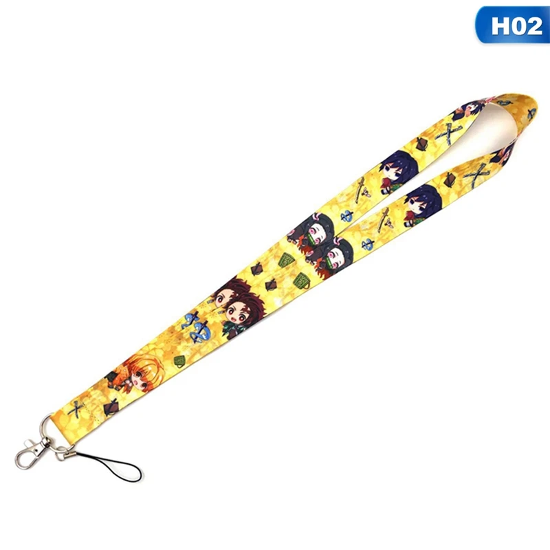 

For 6 Style Demon Slayer Kimetsu no Yaiba Lanyard Mobile Phone Key Chain Neck Strap Camera ID Card Lanyard