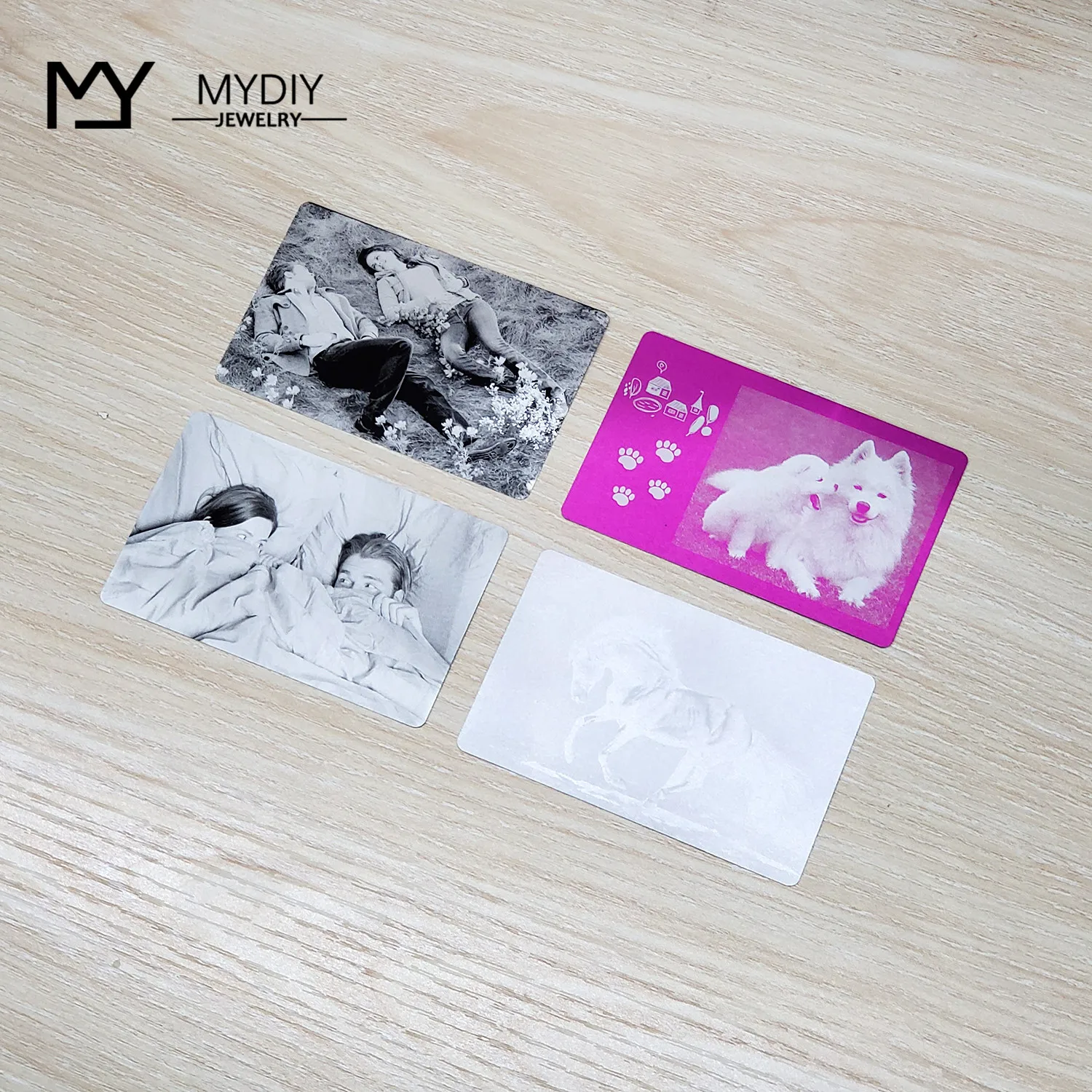 Стальной бумажник с гравировкой Любовная нота ваш почерк металлическая карточка