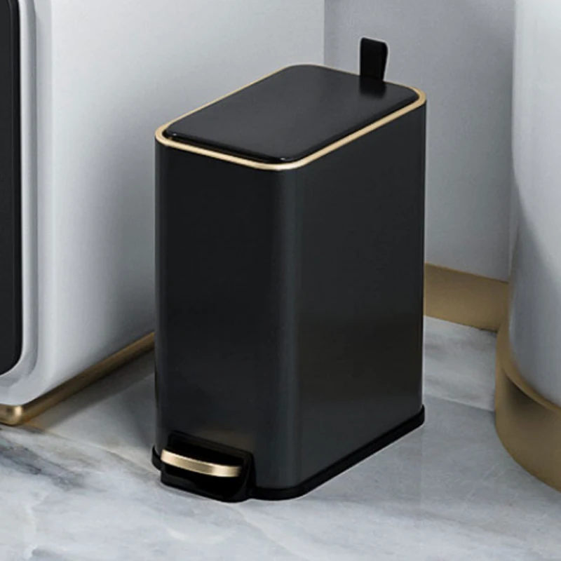 Мусорная корзина Fypo с педалью из нержавеющей стали узкий металлический бытовой