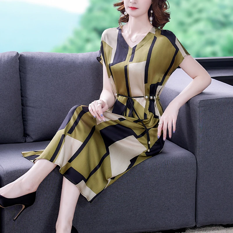 

COIGARSAM женское длинное платье Весна Лето 2021 Новое винтажное платье без рукавов с принтом и V-образным вырезом зеленые платья Traf Vestidos Robe