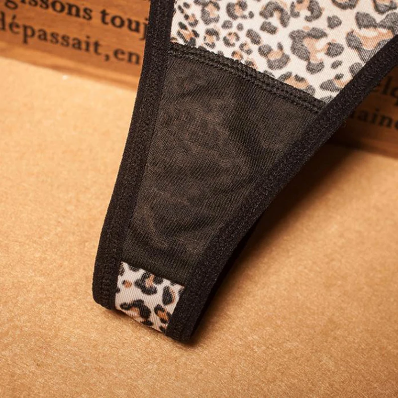 

Women Leopard Lace Panties Lingerie Women Thongs Panties Breathable Sexy Briefs Women Mesh Sheer Underwear