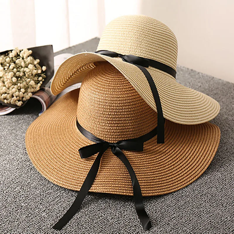 

Fashion Summer Straw Hat Woman Beach Sun Hats Leisure Journey Outdoors Vacation Accessories UV Protection Big Brimmed Hat