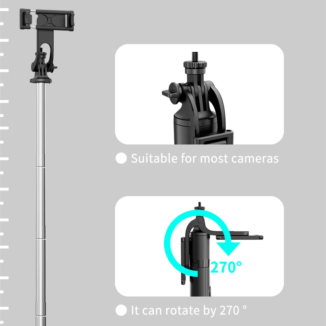 Roreta New 1580mm Bluetooth Tripod Foldable Monopod Wireless Selfie Stick For Gopro Action Cameras Smartphones | Электроника