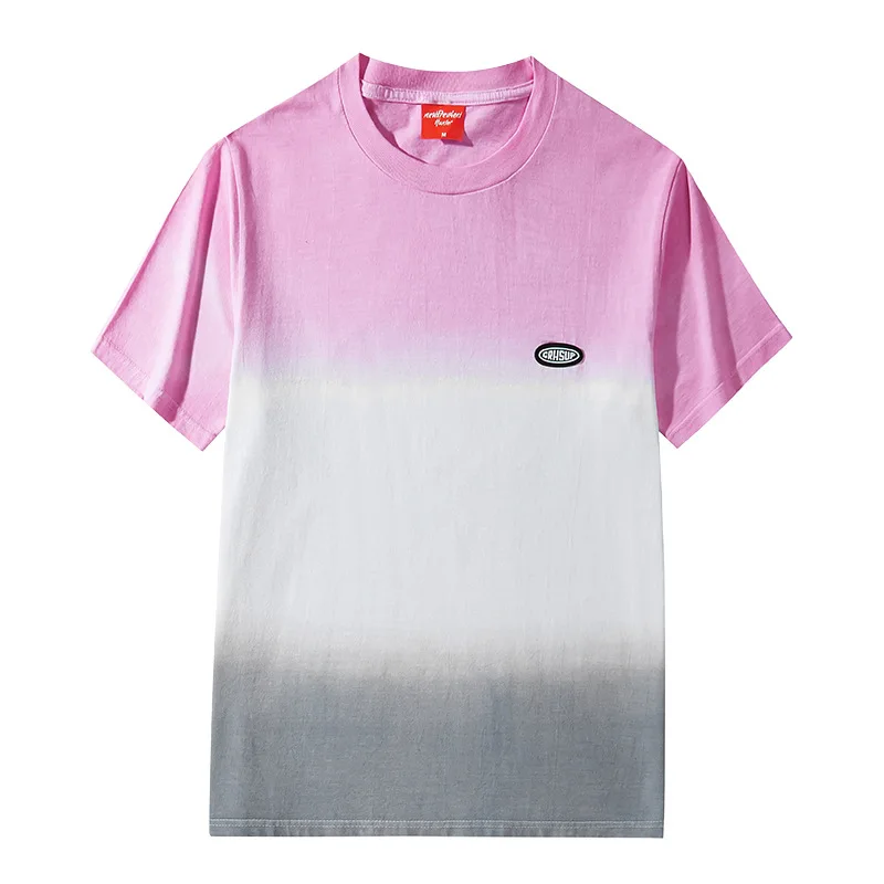 

21 Summer New Men's Color Matching Fashion Pure Cotton Short Sleeve T-shirt Men's Loose Casual T-shirt Tide Brand Half Sleeve T-