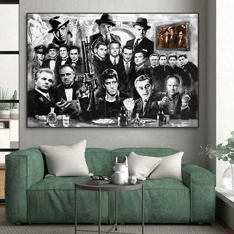 

Gangsters Godfather Goodfellas AL PACINO Movie Canvas Paintings Poster and Prints Wall Art Pictures for Living Room Home Decor