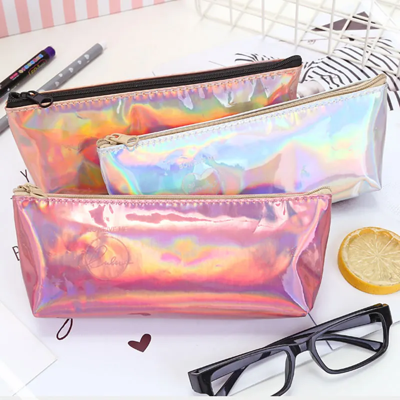 Креативный золотой серебряный розовый чехол для карандашей студентов s девочек