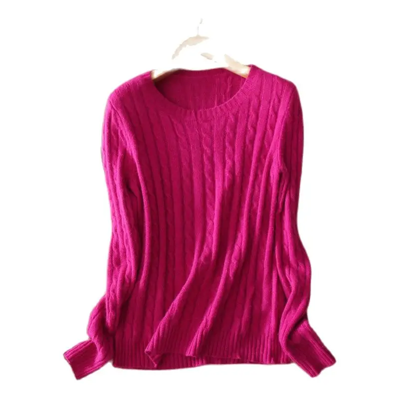 Женский трикотажный свитер размера плюс 100% из козы и кашемира плотный пуловер с