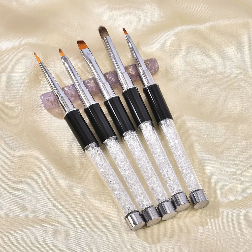 15 Pcs Nail Art Design Brush Set Crystal Diamond Rod Line Carving Drawing Pen Phototherapy UV Gel Painting Brushes Manicure Tool | Красота и