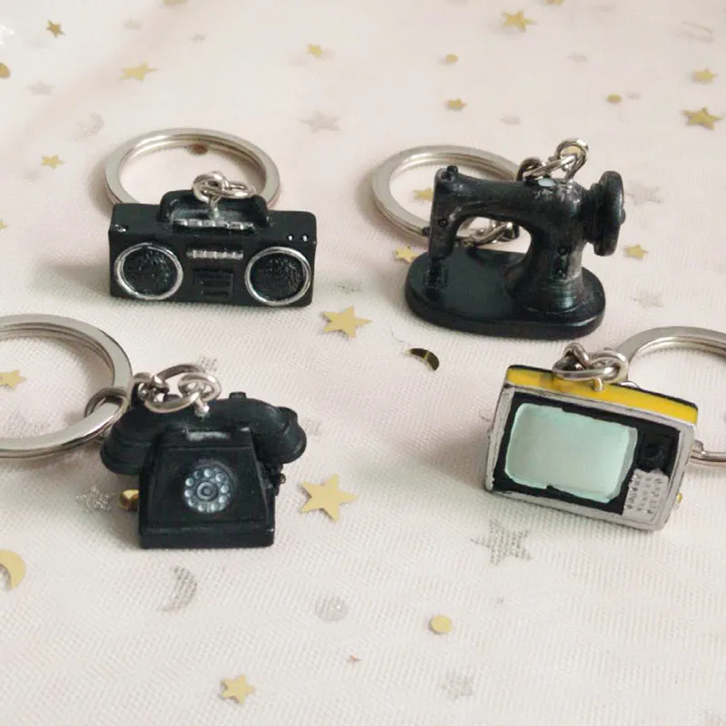 Новинка 2019 креативные брелоки в форме телевизионного радио брелок металлическая