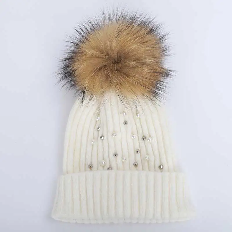 2019 помпоновая шапочка зимние женские вязаные шапки теплая утолщенная шапка со