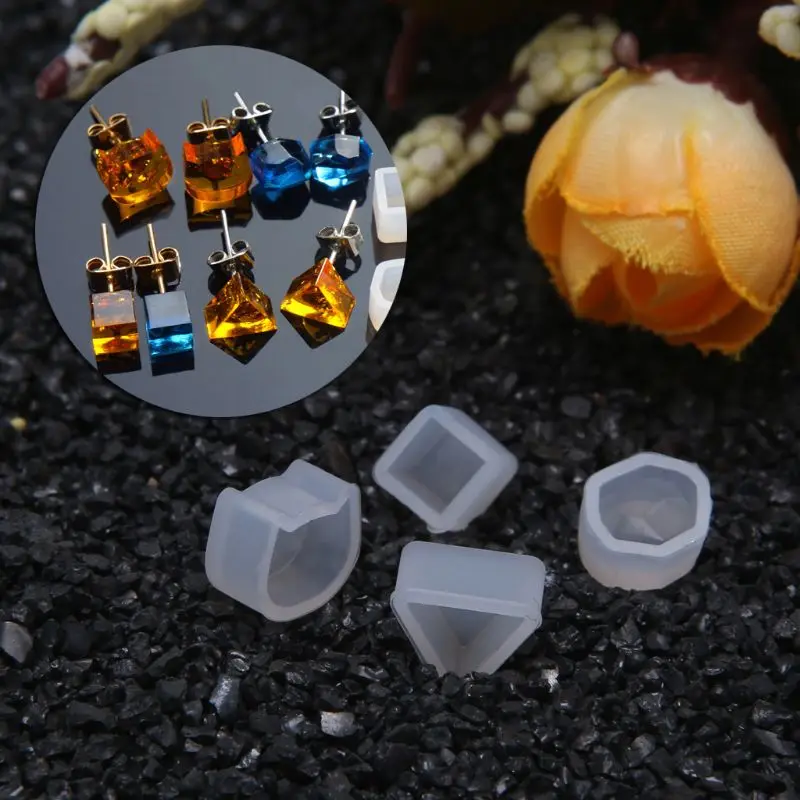 8 Pair/set UV Resin Silicone Molds DIY Crystal Epoxy Mold Small Earrings Stud Making Mould | Украшения и аксессуары